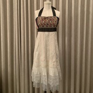 NWT cream lace halter dress
